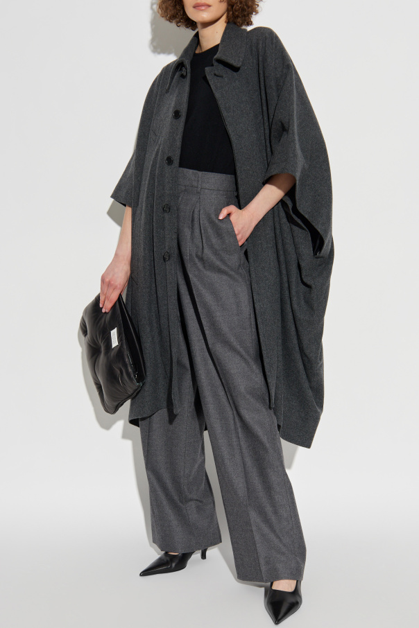 Grey Coat with wool trim MM6 Maison Margiela - Vitkac AS